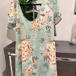 Floral Mint Green Swim Coverup